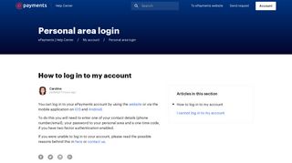 How to log in to my account – ePayments | Help Center