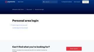 Personal area login – ePayments | Help Center