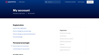 My account – ePayments | Help Center