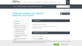 Create and configure your Ingenico ePayments Test Account