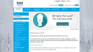 Pay my bill | Icon Water