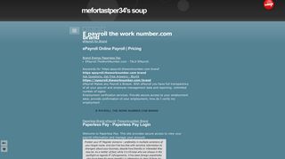 E payroll the work number.com brand - mefortastper34's soup