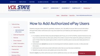 How to Add Authorized ePay Users | Volunteer State Community ...