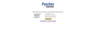 Paychex eServices - Login