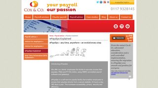 ePayslips - Payroll Services in & around Bristol - Cox & Co
