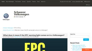 How to Fix EPC Light on a Volkswagen - Schworer Volkswagen