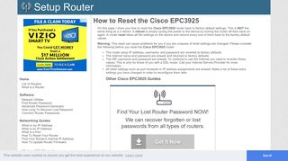 Cisco EPC3925 Reset - SetupRouter