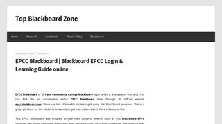 EPCC Blackboard | Blackboard EPCC Login & Learning Guide For ...