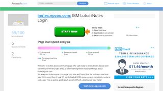 Access inotes.epcos.com. IBM Lotus iNotes Login
