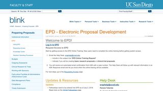 EPD - Electronic Proposal Development - Blink - UC San Diego