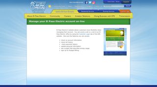 Manage your El Paso Electric account on-line - Electricity for West ...