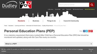 Personal Education Plans (PEP) - Dudley Council