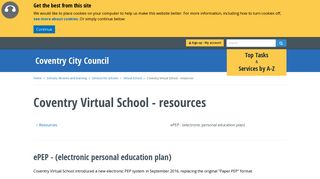 ePEP - (electronic personal education plan) | Coventry Virtual School ...