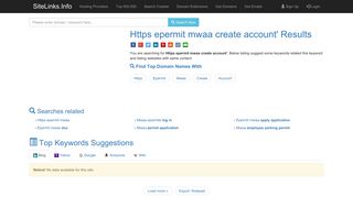 Https epermit mwaa create account' Results For Websites Listing