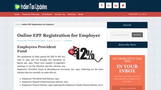 Online EPF Registration for Employer - Indian Tax Updates