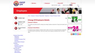 EPF - Change Of Employer's Details - KWSP