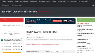 Check PF Balance - Kochi EPF Office