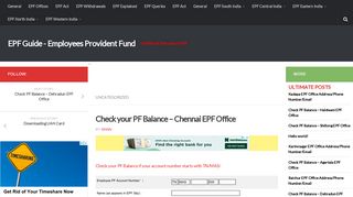 Check your PF Balance - Chennai EPF Office