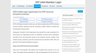 EPFO UAN Login registration for EPF Account activation process