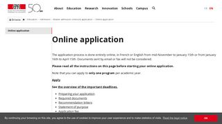 Online application – EPFL