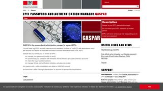 EPFL Password and Authentication Manager GASPAR - <span class=