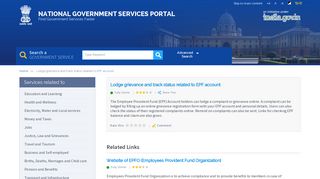 Lodge grievance and track status related to EPF account | National ...