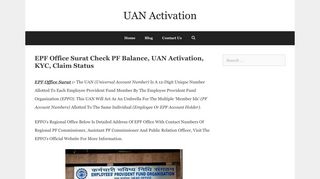 EPF Office Surat Check PF Balance, UAN Activation, KYC, Claim Status