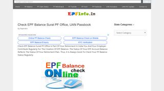 Check EPF Balance Surat PF Office, UAN Passbook - EPFinfo.in
