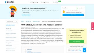 UAN Portal - Passbook, Status & Account Balance Check - ClearTax