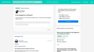Free plagiarism software? - ResearchGate