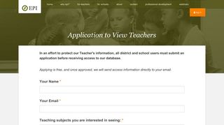 Application to View Teachers | Educational Partners International, LLC