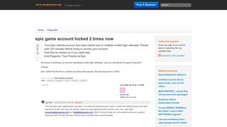 epic game account locked 2 times now - UE4 AnswerHub