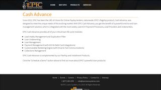 EPIC Cash Advance Loan Management Software - EPIC Loans Systems