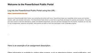 Welcome to PowerSchool - Student and Parent Sign In - ACES