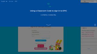 Using a Classroom Code to sign in to EPIC - Iorad
