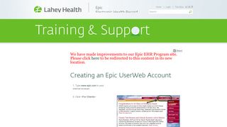 Creating an Epic UserWeb Acct | laheyhealthseniorcare.org