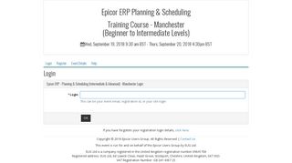 Login - Epicor ERP - Planning & Scheduling (Intermediate ...