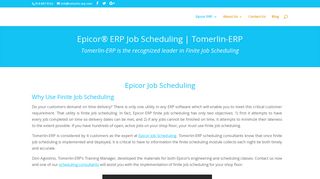 Epicor ERP Consulting | Finite Job Scheduling | Tomerlin-ERP