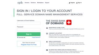log into your account - btn-epik-registrar - Epik Domain