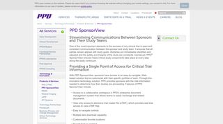 PPD® SponsorView Clinical Trial Technology for Investigators