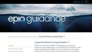 Corporate Restructuring and Chapter 11 | Epiq