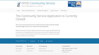 The Community Service Application Is Currently Closed! - EPISD ...