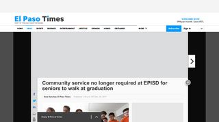 Community service no longer required at EPISD - El Paso Times