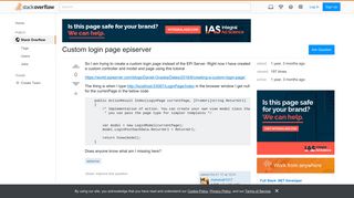 Custom login page episerver - Stack Overflow