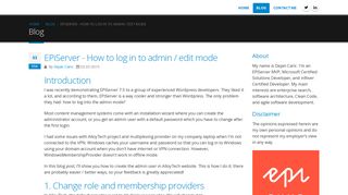 EPiServer - How to log in to admin / edit mode - Dejan Caric