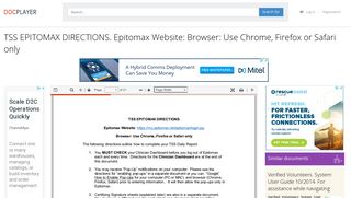 TSS EPITOMAX DIRECTIONS. Epitomax Website: Browser: Use ...