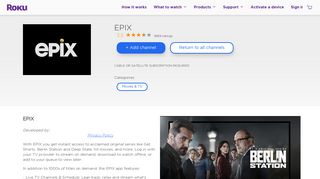 EPIX | Roku Channel Store | Roku