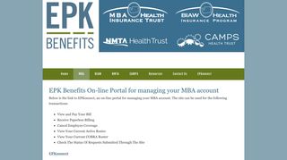 EPK Benefits On-line Portal for managing your MBA account | EPK ...