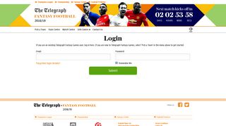 Login - Telegraph Fantasy Football Premier League