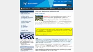 Mississauga.ca - Services Online - Building Permit App Status